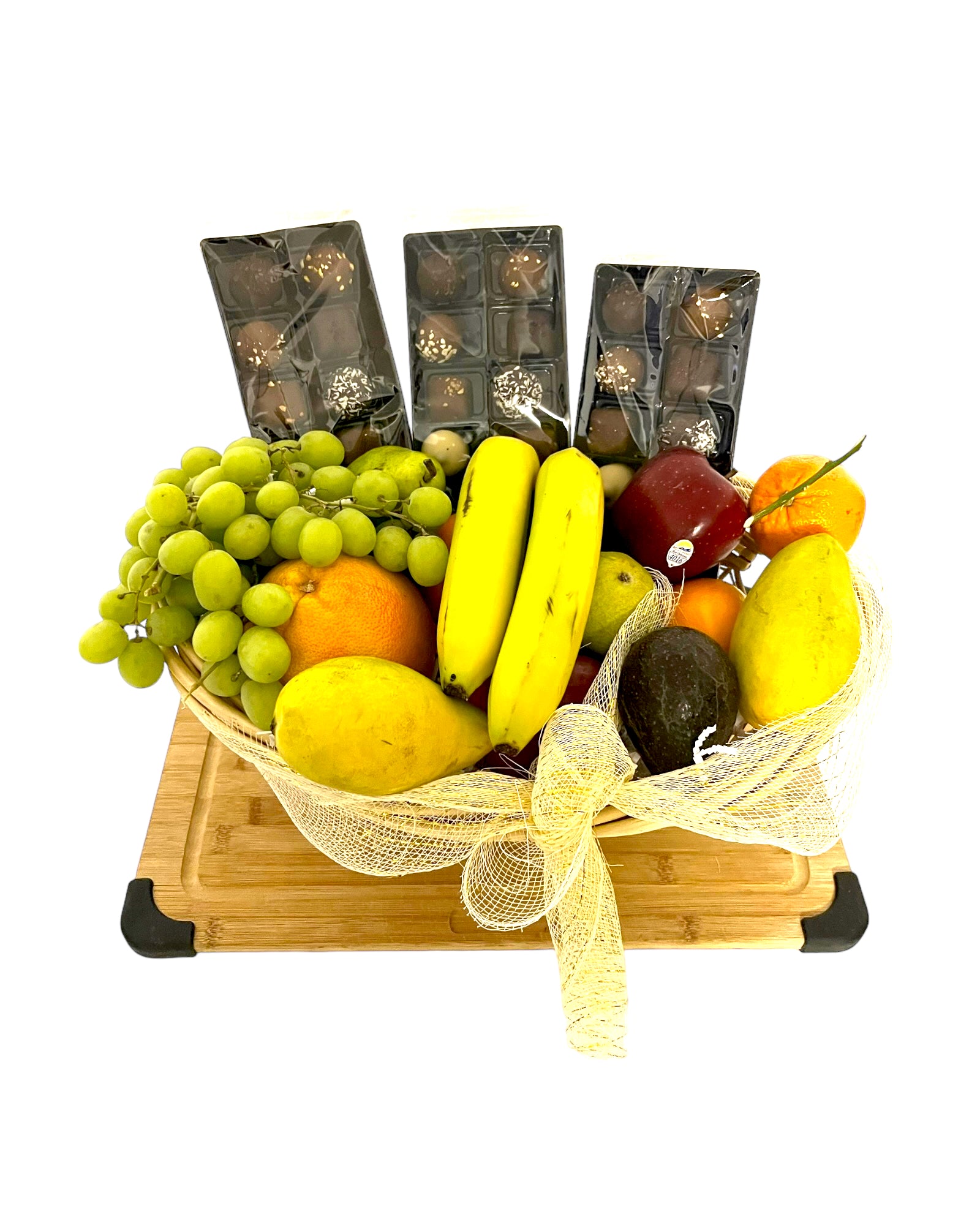 Indulge in Tempting Delights with our Irresistible Fruit A La Chocolate Basket